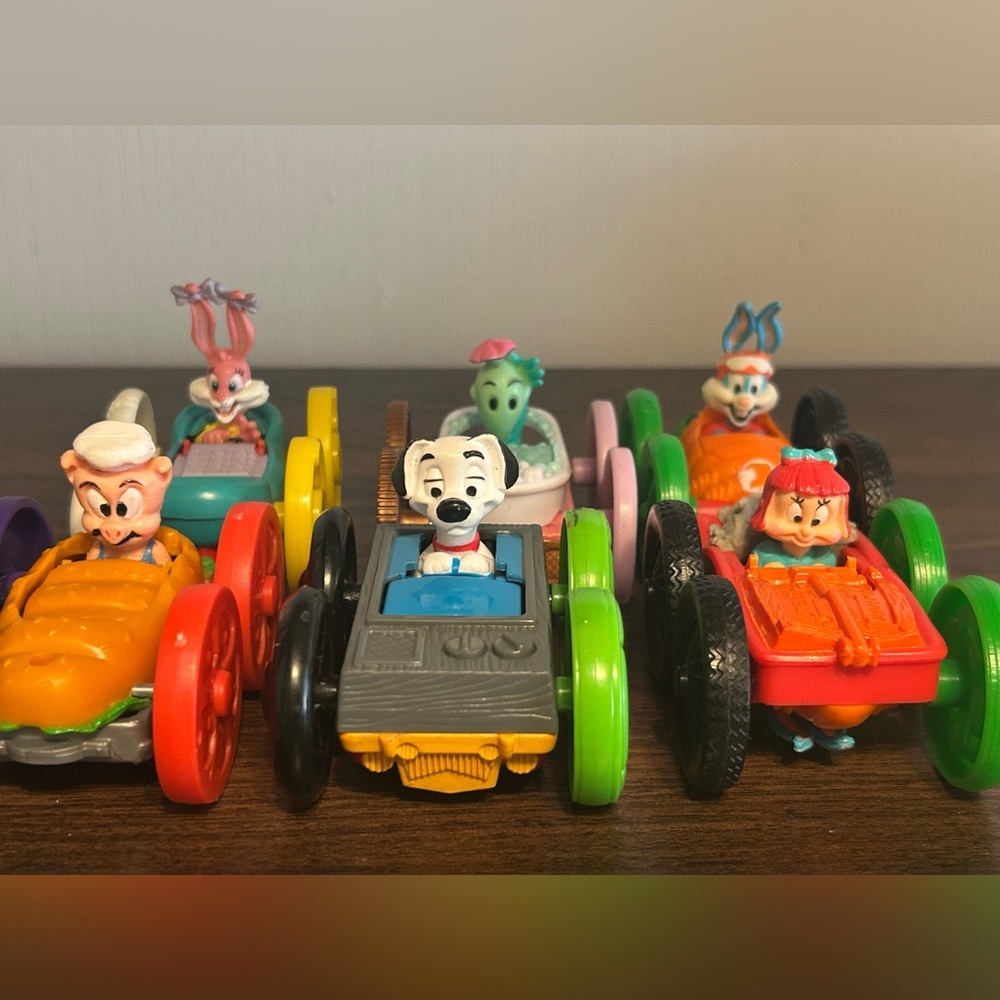Vintage Tiny Toons Toon Adventures Flip Cars 90’s McDonalds Toys Looney Tunes